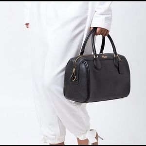 Coach Bennett Pebble Black Leather Satchel